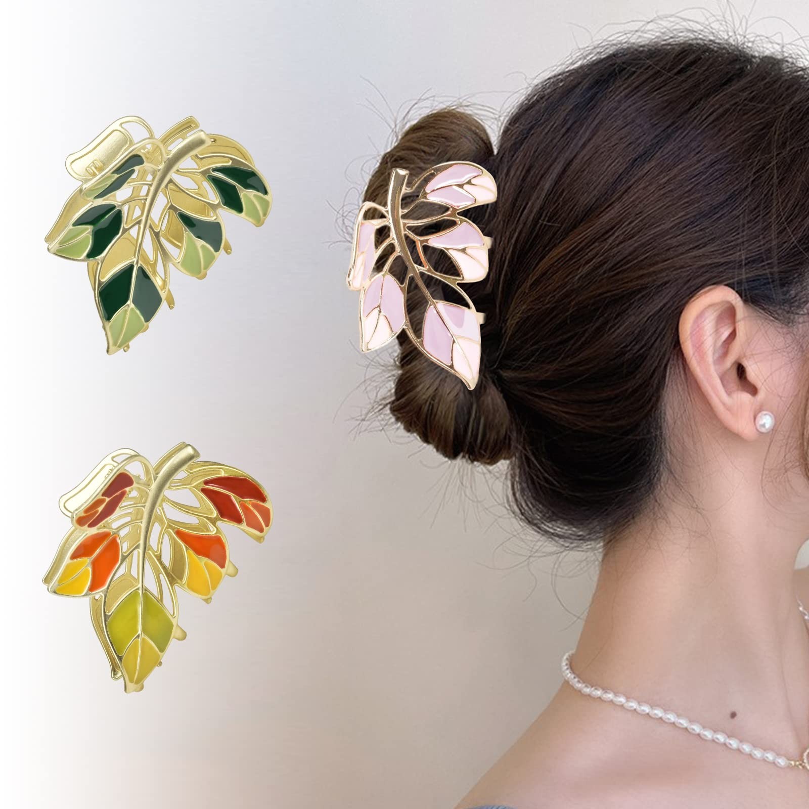 Yonchic 3-Piece Floral Metal Hair Accessories in 3 Colors Barrettes Claws and…