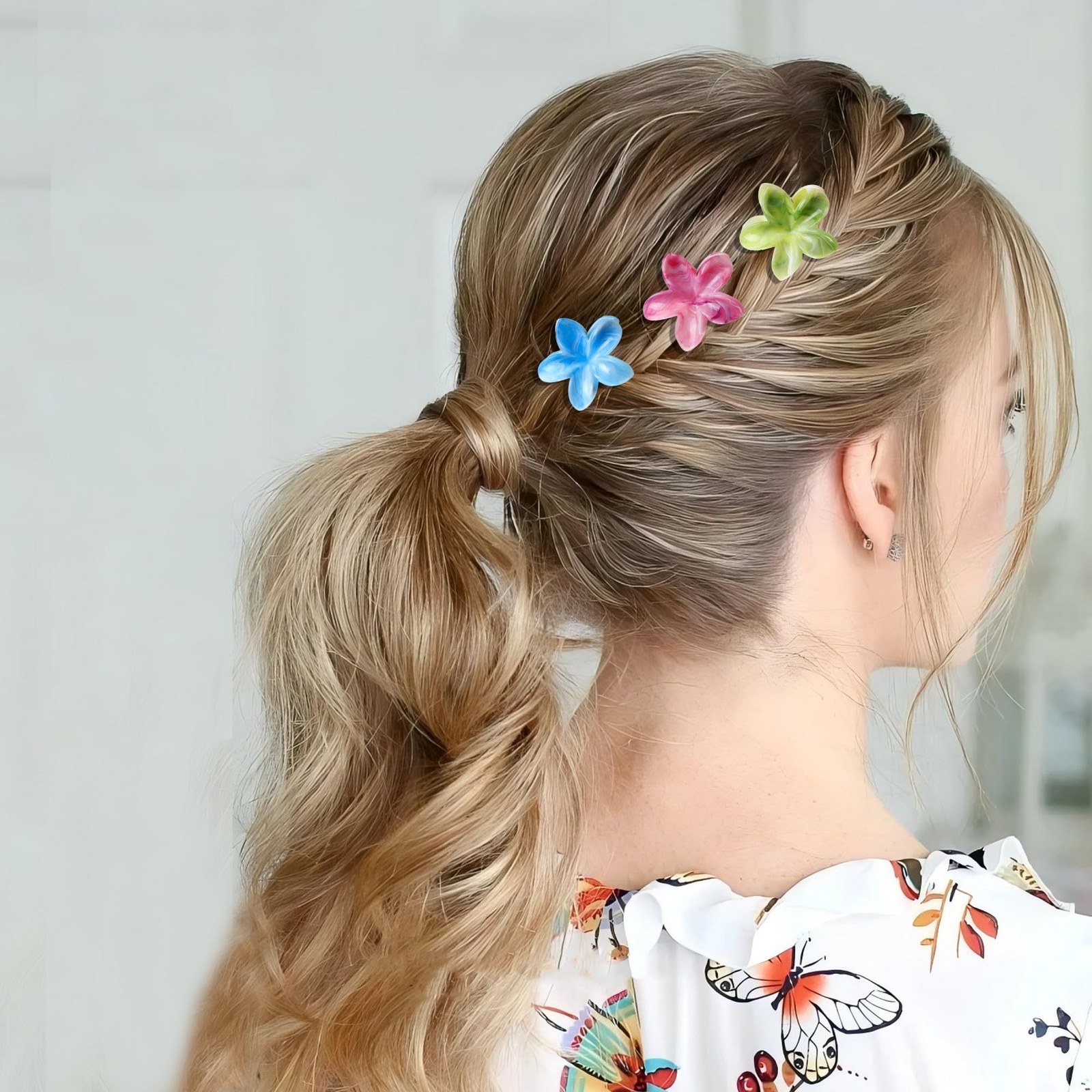 10 Pcs Flower Hair Claw Clips for Women – Small 5 Count (Pack of 2), Clourful