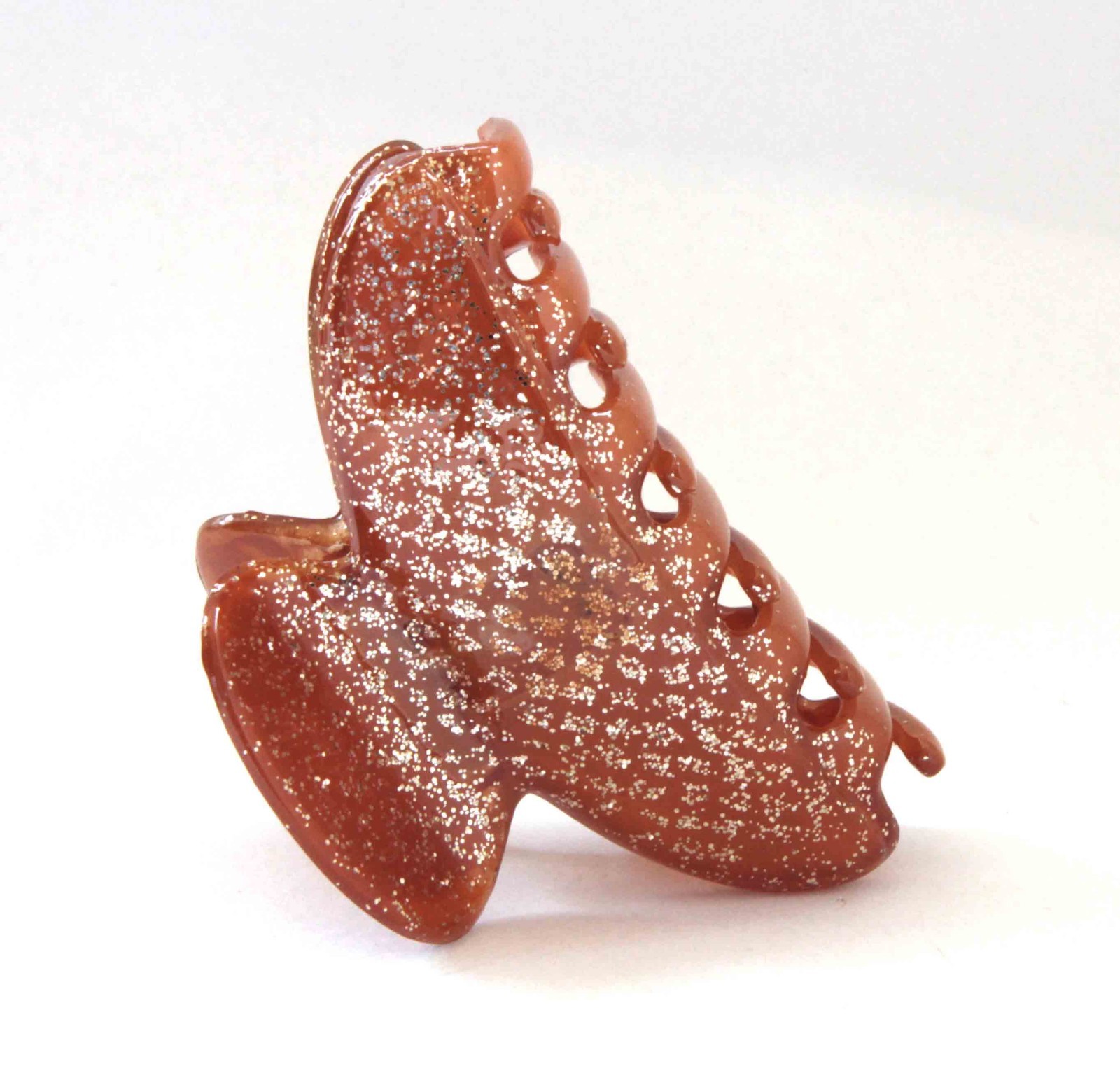 New Designs French Hair Claw 3 Inch Brown Hand-Painted Tortoise Shell Clip C6