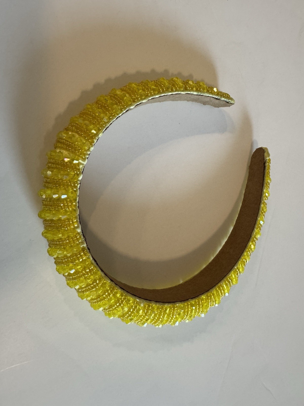 Yellow Beaded Statement headband NWOT Mob Wife