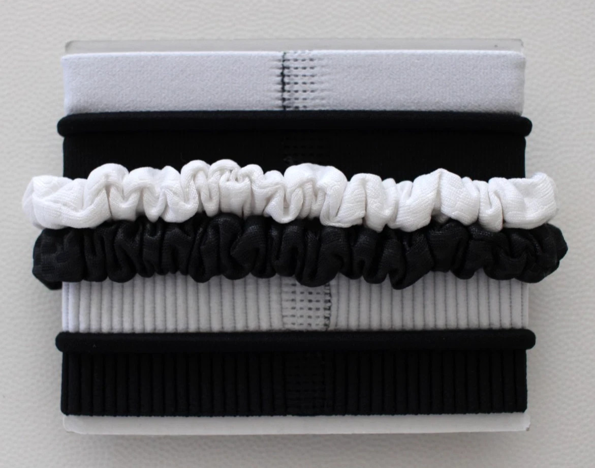 Nike Jordan Flex Classic Mix Hair Ties Ponytail Holders 8 Pack Adult Black/White