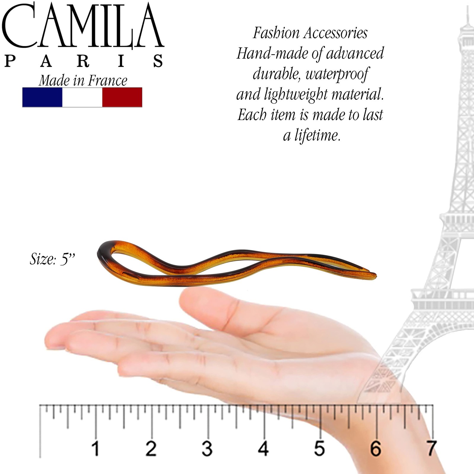 Paris CP140 French Twist Stick Hair Fork, 2 Large Wavy U Shaped Hair Pin Clip…