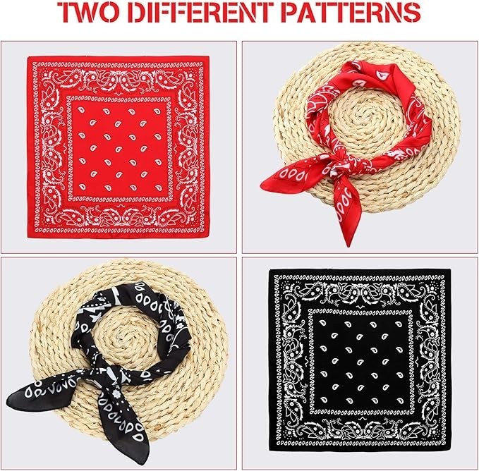 4 Pcs 27” Square Satin Bandanas for Women, Paisley Head Scarves Neck Hair Wrap
