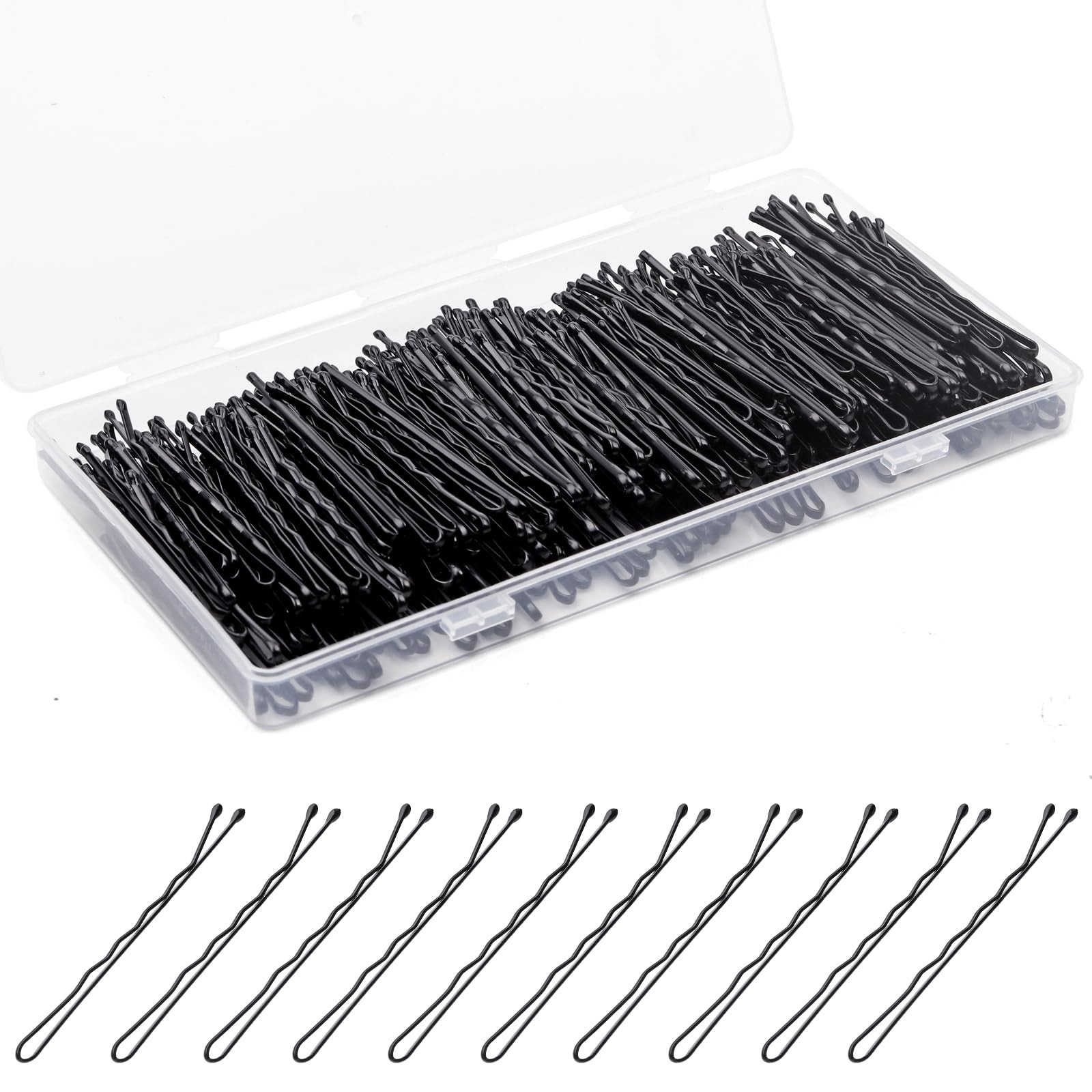 Bobby Pins 300 Pcs, Bobby Pins Black 2Inches, Reusable Invisible Wave Non Sli…