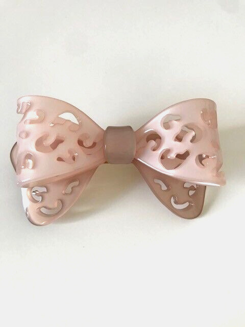 MC Davidian hair clip acetate french bow barrette simple lace pattern new