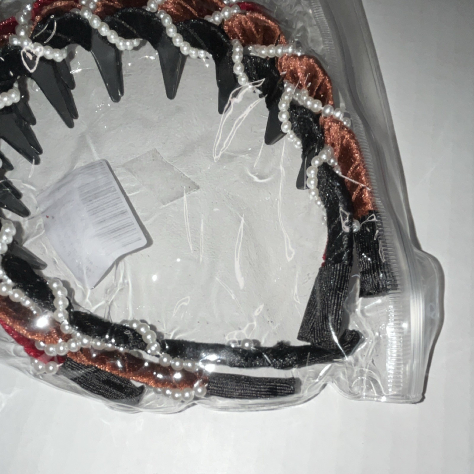Homeoil Vintage Pearl Headbands Solid Pattern Caramel Black Burgundy 3 PCS Women