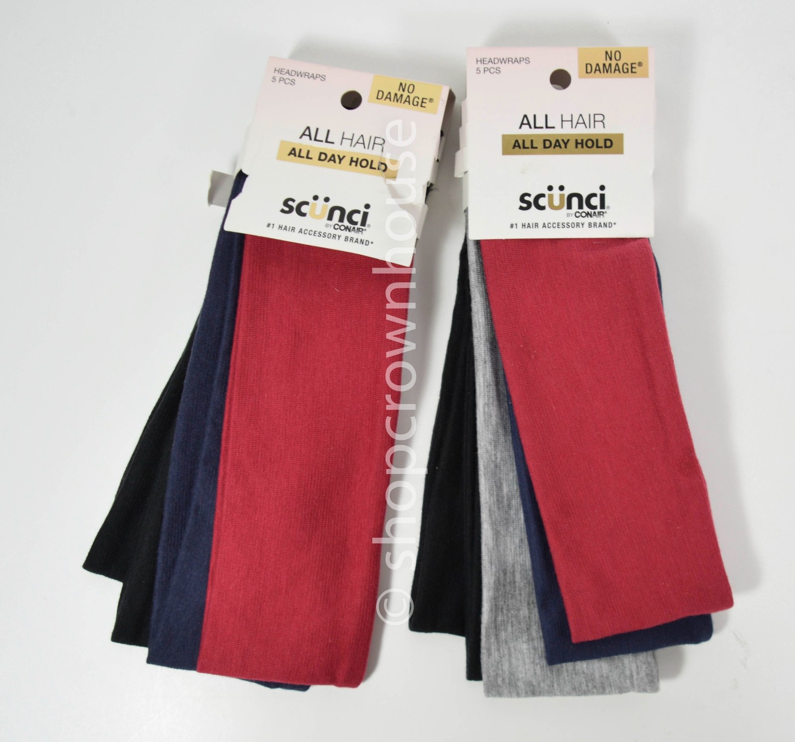 9 No Damage All Day Hold Headwraps -RED BLACK NAVY GRAY