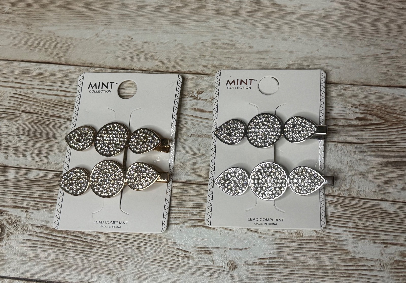 Beautiful Circle with Teardrops Rhinestone Hair Clips Choose Color