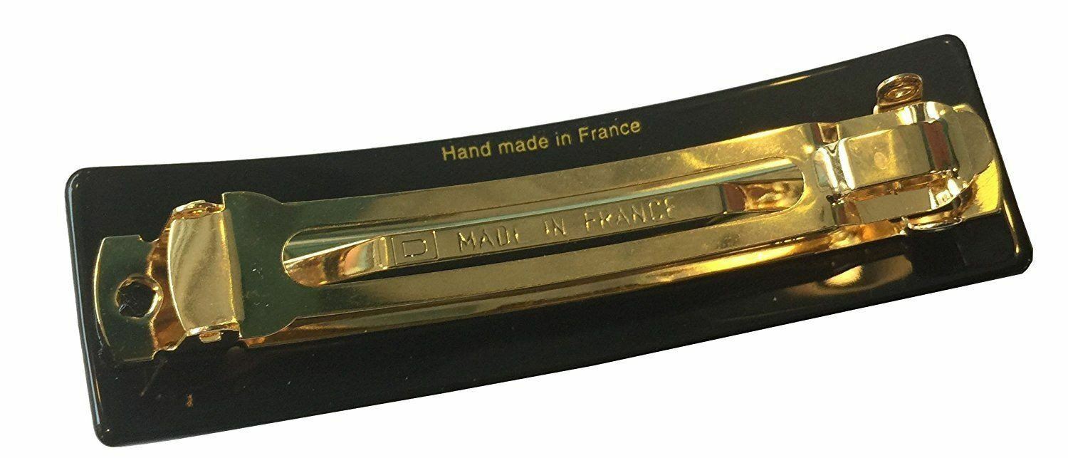 French Amie Medium Sparkling Glitter Wide Celluloid Handmade Hair Clip Barrette