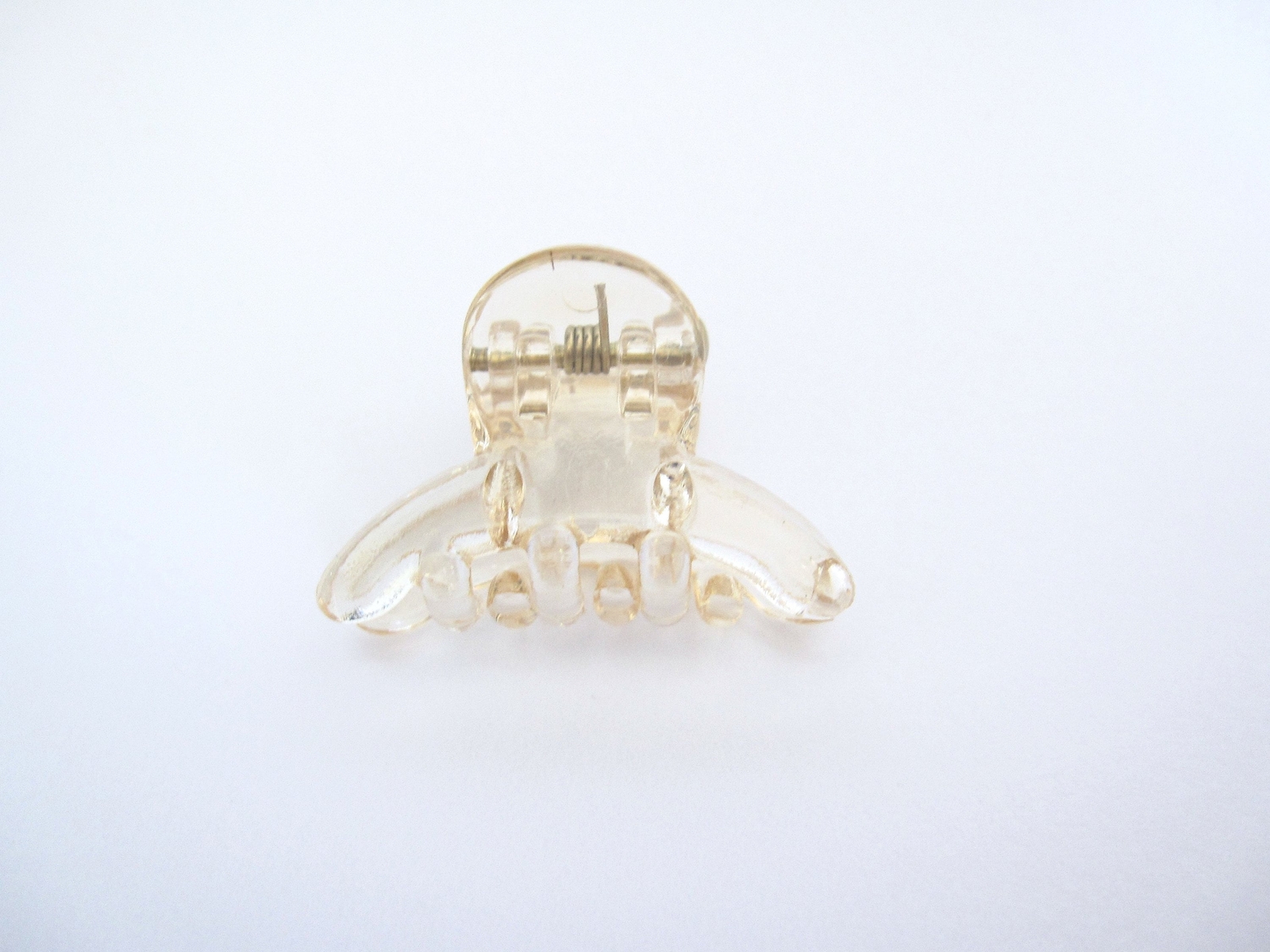 Extra tiny mini clear transparent peach gray hair claw clip for fine, thin hair