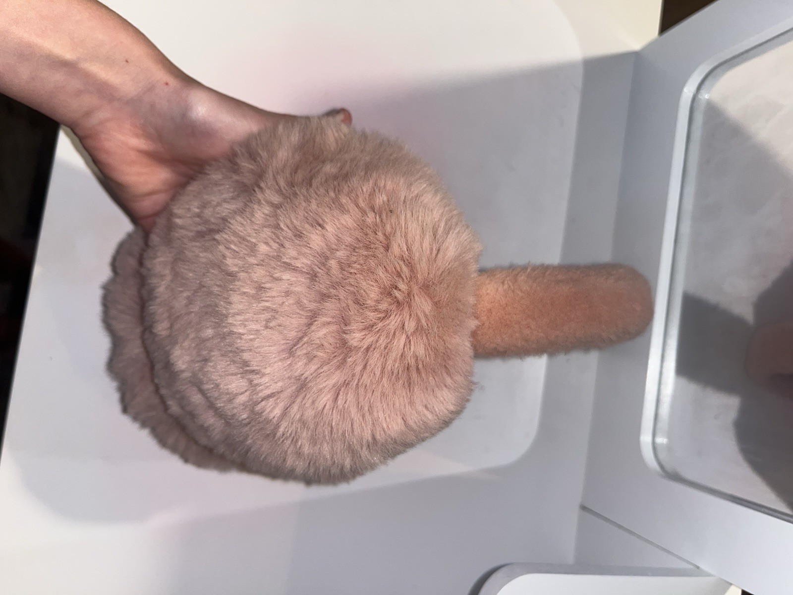 Women’s Faux Fur Foldable Earmuffs Solid Round Winter Casual Beige Brown