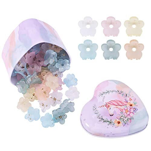 48Pcs Small Hair Claw Clips, Mini Hair Clips No-Slip Grip Spring color-48PCS
