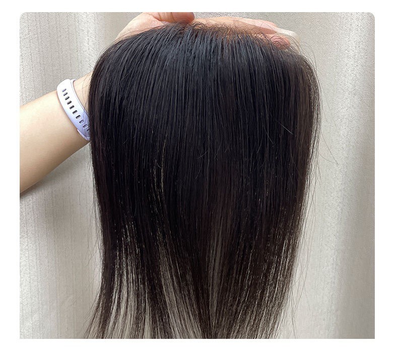 1.6″x7″ Lace Frontal Forehead PU Hairline Topper 100% Human hair, 1B color, 12in