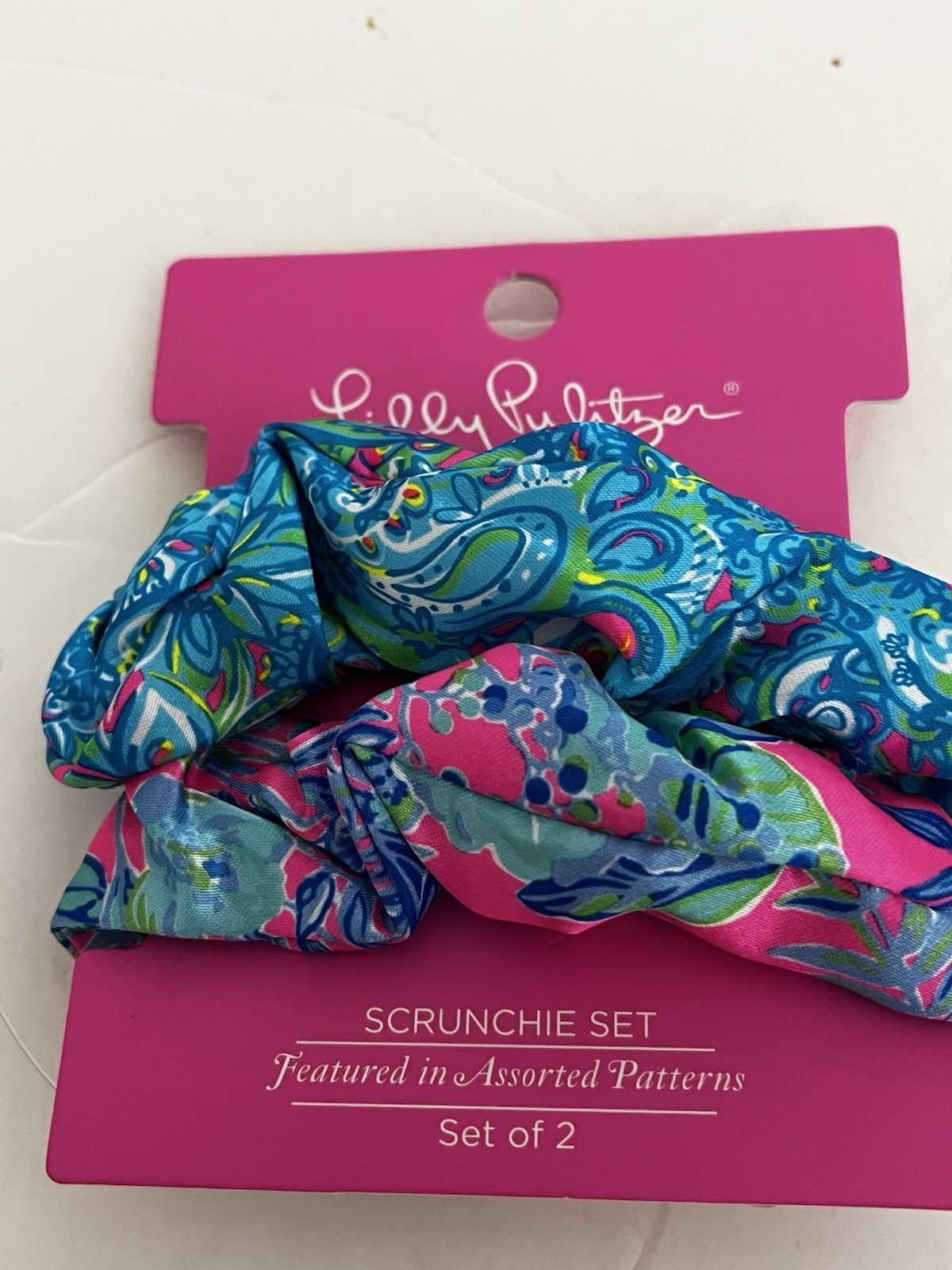 LILLY PULITZER Girls’/Women’s Satin Scrunchie Set Of 2 **NEW**