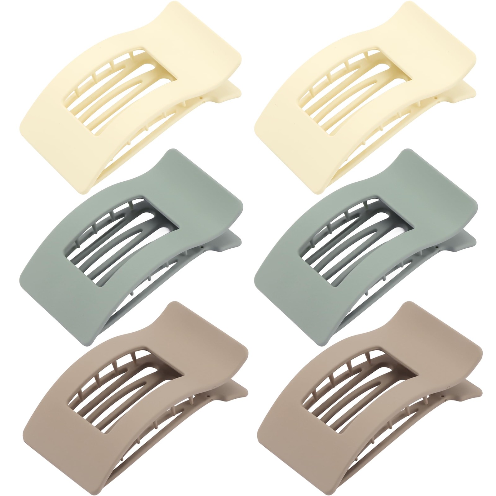 6 Pack Flat Hair Claws Clips for Women, Large Extra 6 Count (Pack of 1), H