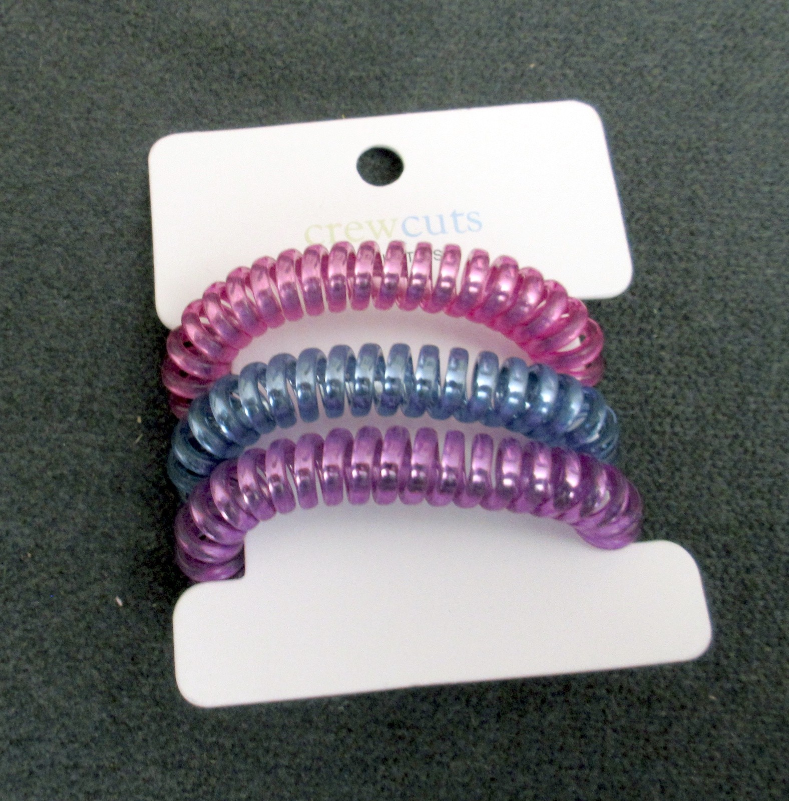 J Crew Spiral Hair Ties Women Girls Coil Hair Tie Scrunchie – Purple, Blue, Pink