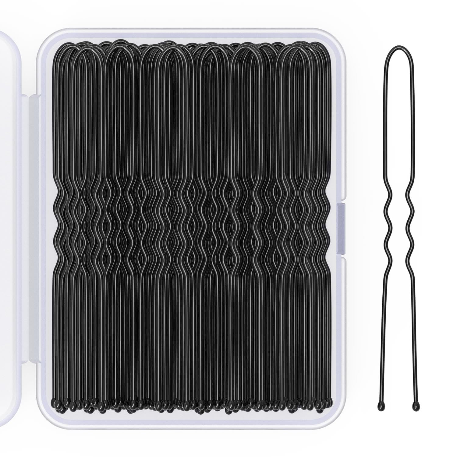 100pc U-Shaped Hair Pins 2.8″ – Black Salon Hairpins for Secure Bun Updos