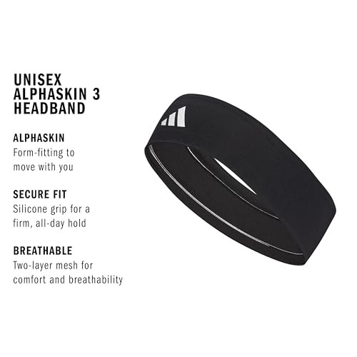 adidas Women’s Alphaskin Elastic Headband Black/White/2. One Size　Japan