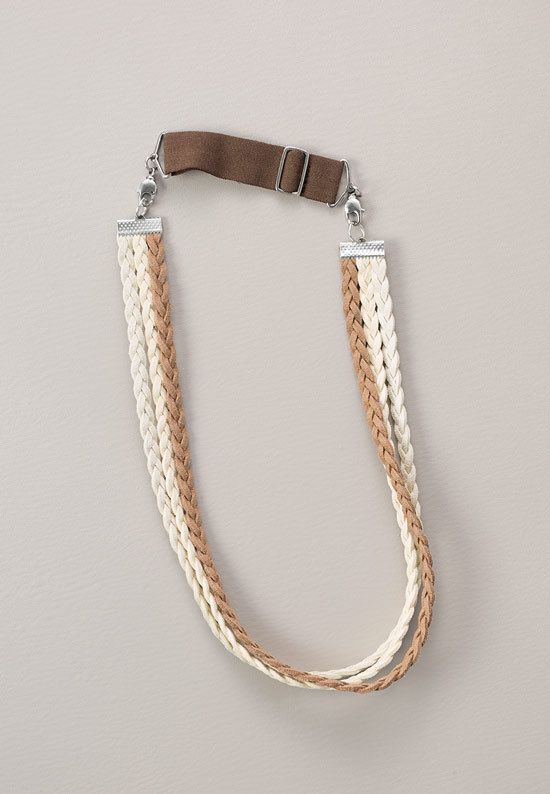 Leather Braided Headband with adjustable strap