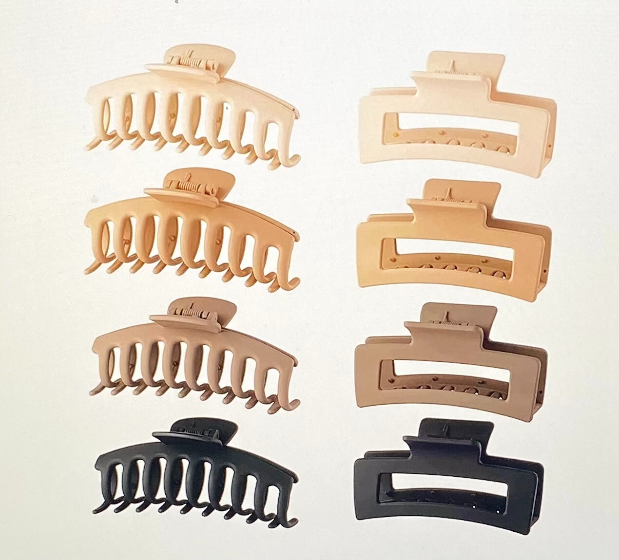 8 Pcs Large Hair Claw Clips for Women For Thick Thin Curly Hair,Nonslip Matte Sq