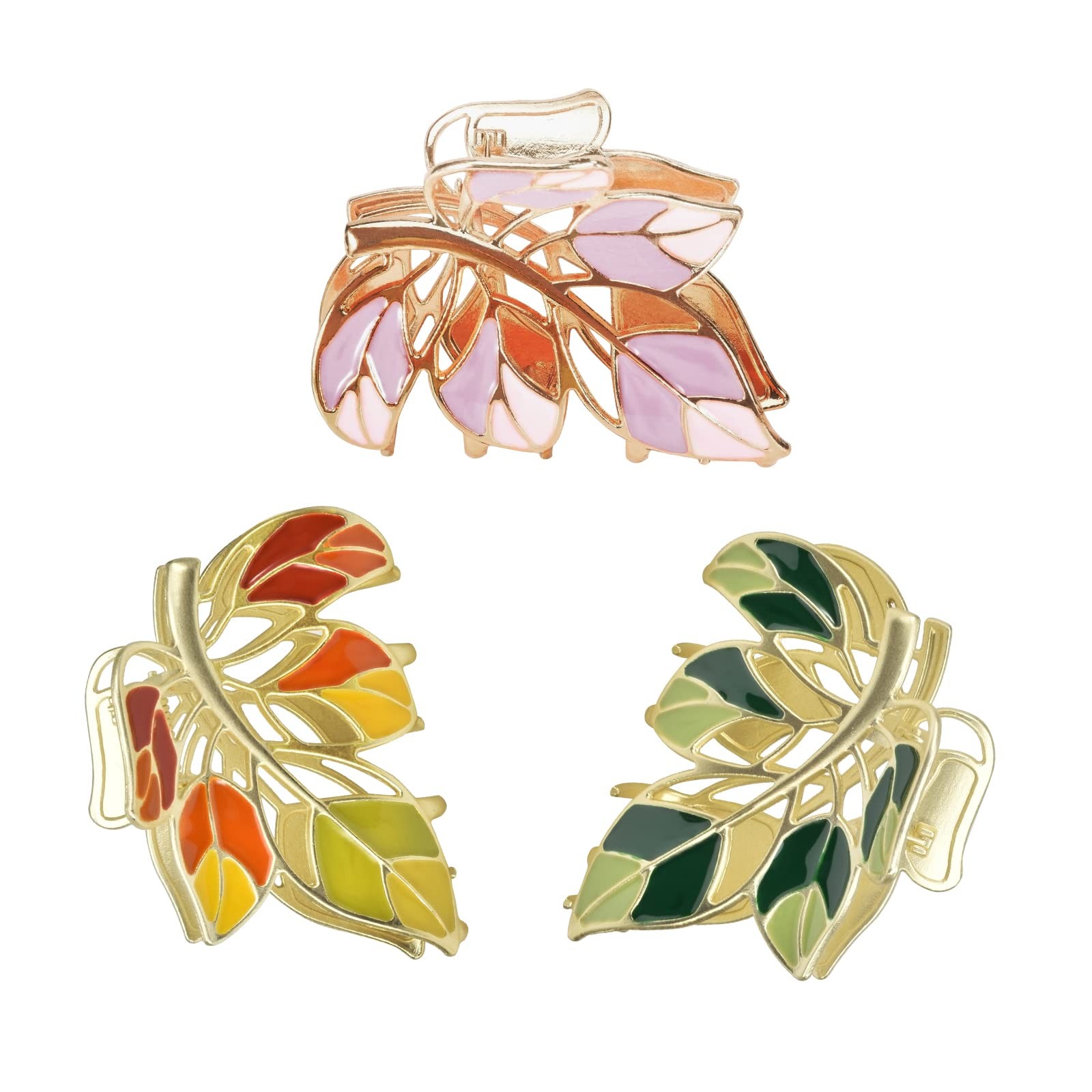 Yonchic 3-Piece Floral Metal Hair Accessories in 3 Colors Barrettes Claws and…