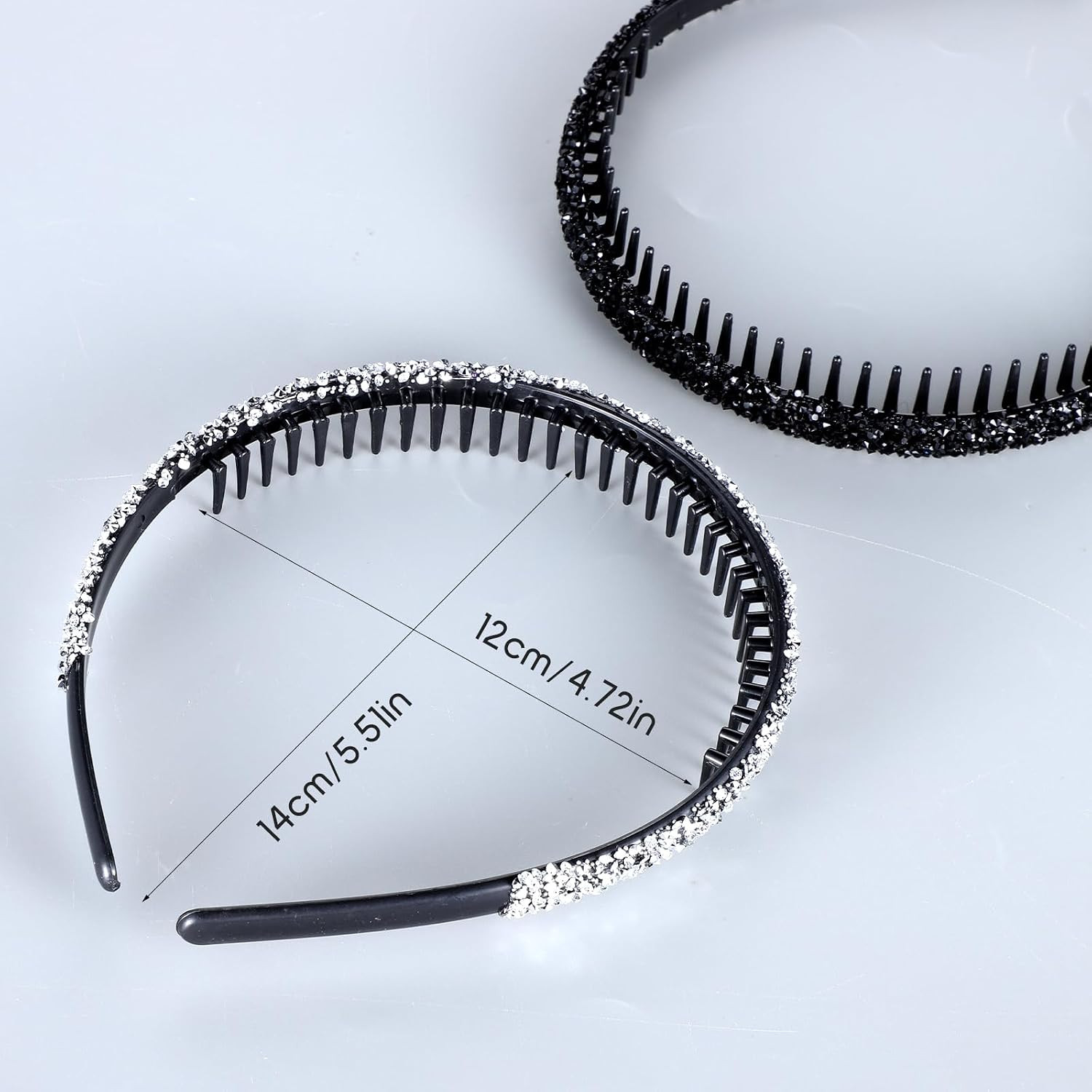 Rhinestone Headband for Women 4 Pcs Christmas Crystal Headband with Teeth Glitte
