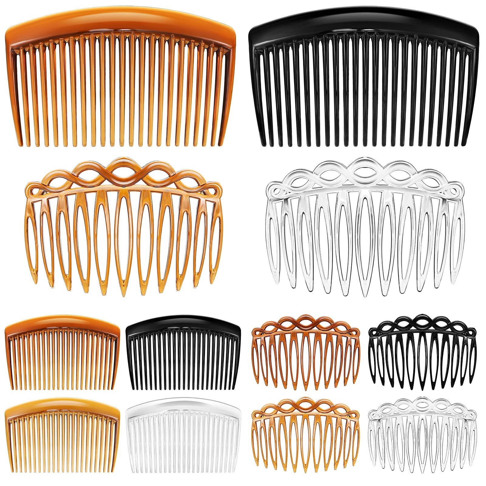 24 Pieces Hair Combs Set for Women – Plastic Side Combs Clips