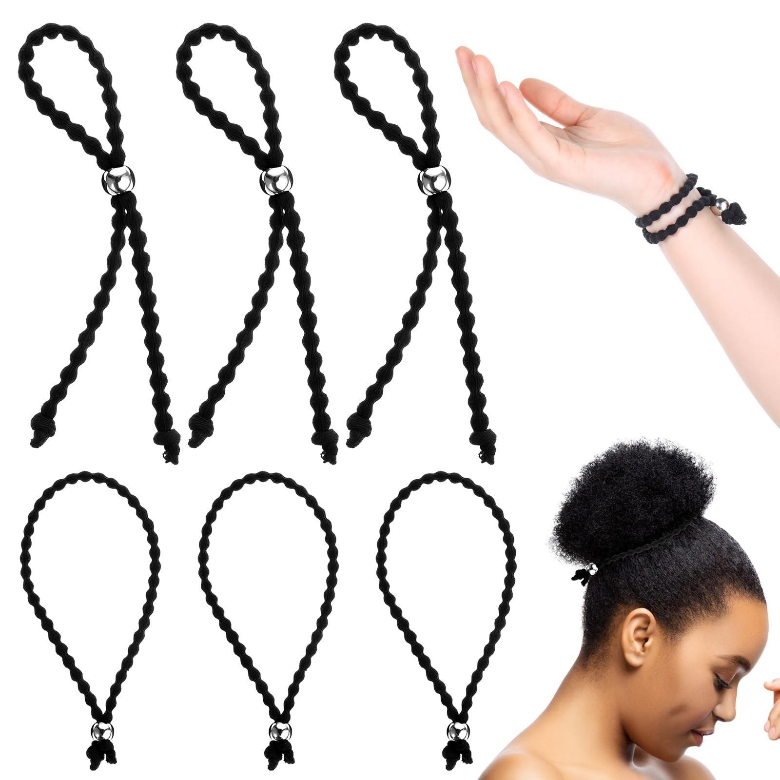 6pcs Afro Puff Hair Tie Adjustable Big Hair Tie Puff for Natural Hair
