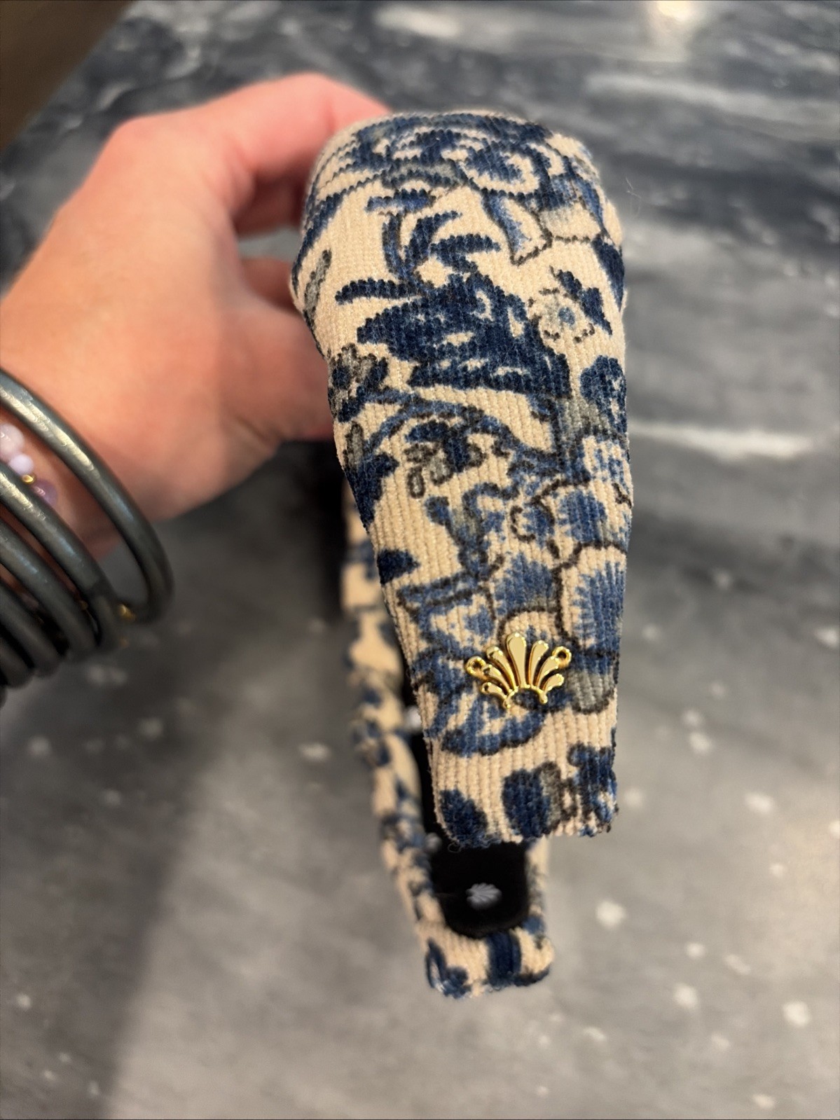 Lele Sadoughi Indigo Fields Corduroy Knotted Headband – Excellent condition