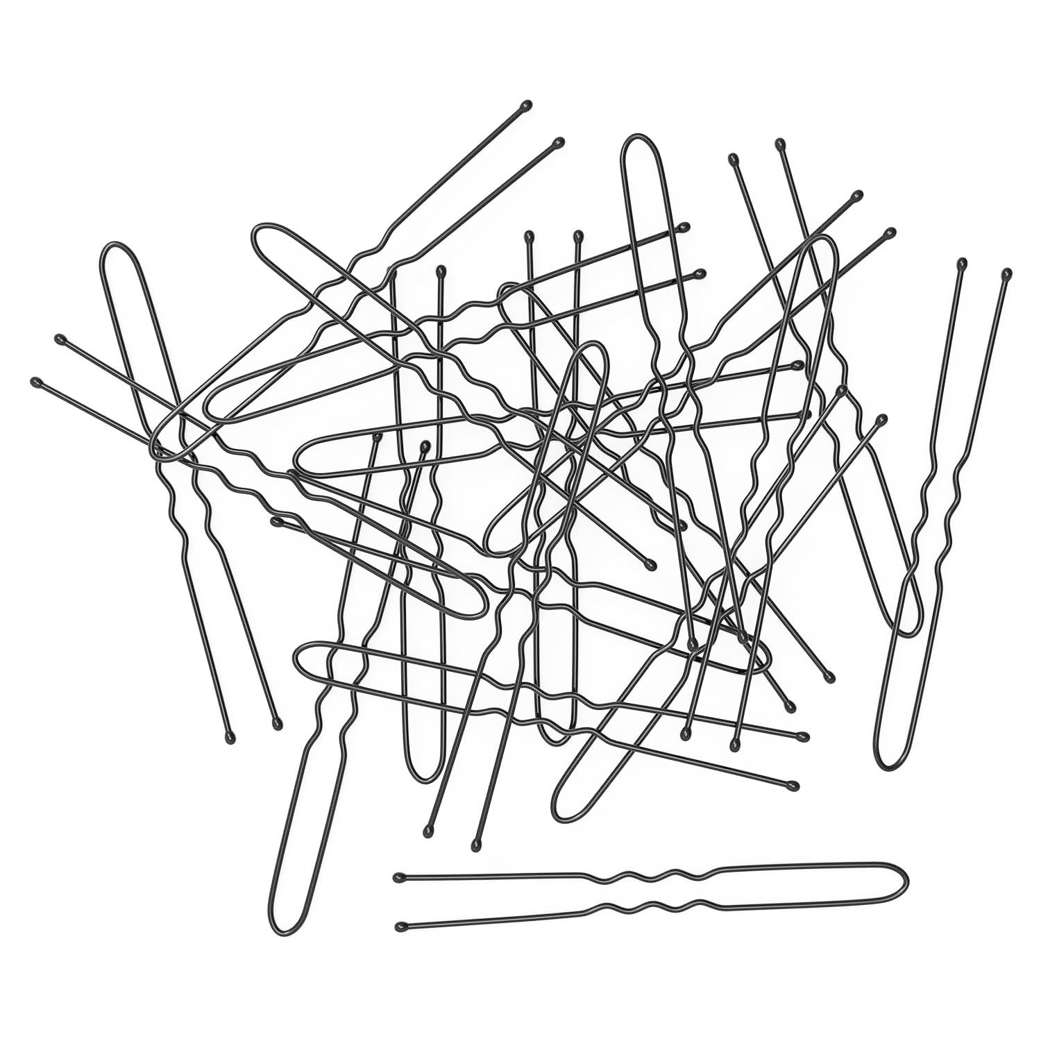 100pc U-Shaped Hair Pins 2.8″ – Black Salon Hairpins for Secure Bun Updos