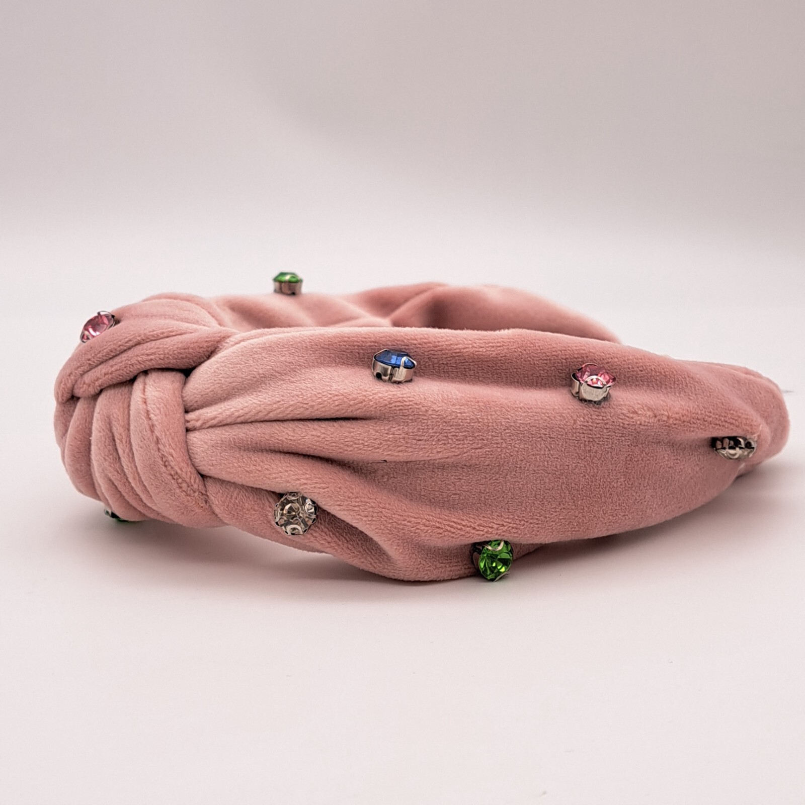 scunci Collection Fashion Velvet Turban Knotted Stud Embellished Headband –