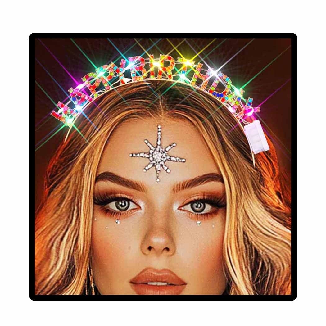 Light Up Happy Birthday Headband Glowing It’s My Birthday Tiara Hair Piece