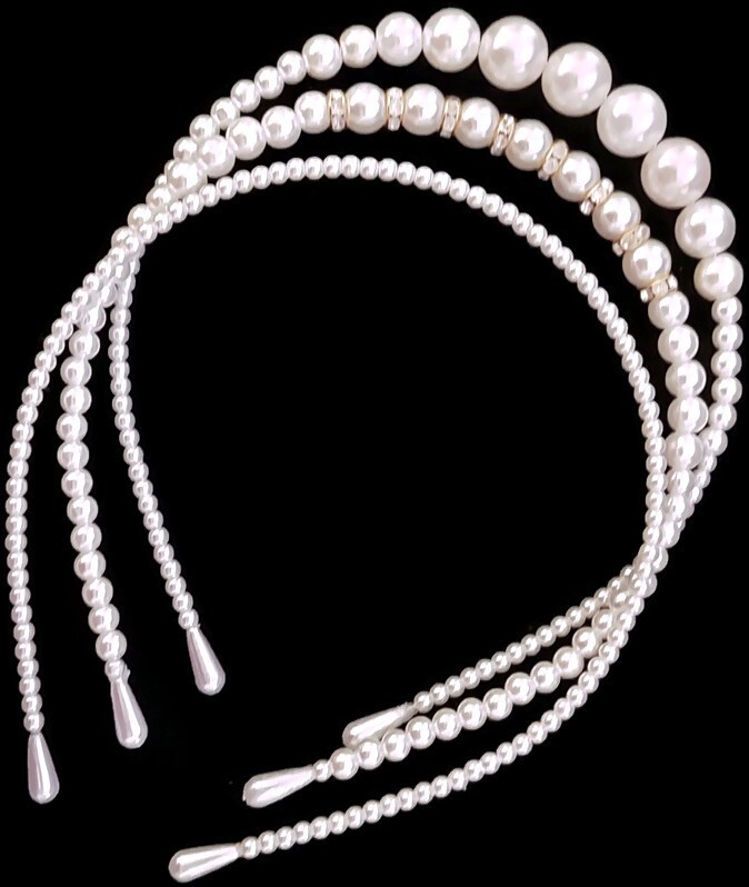 Handmade 3 Pack Pearl Headbands.