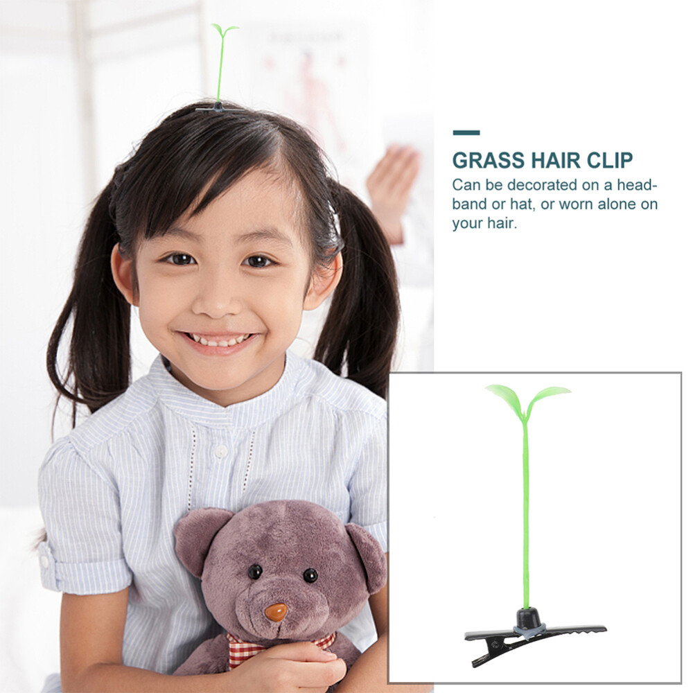 50PCS Grass Funny Clips Trendy Bean Sprouts Hair Hairpins Grass Hairpin for Kids