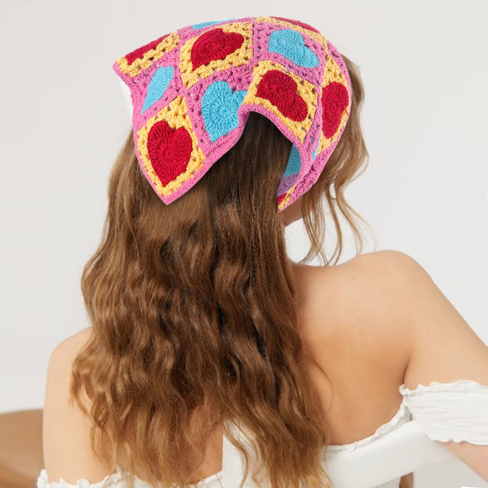 3 PCS Crochet Headband Triangle Head Scarf Bandanas Knitted Kerchief