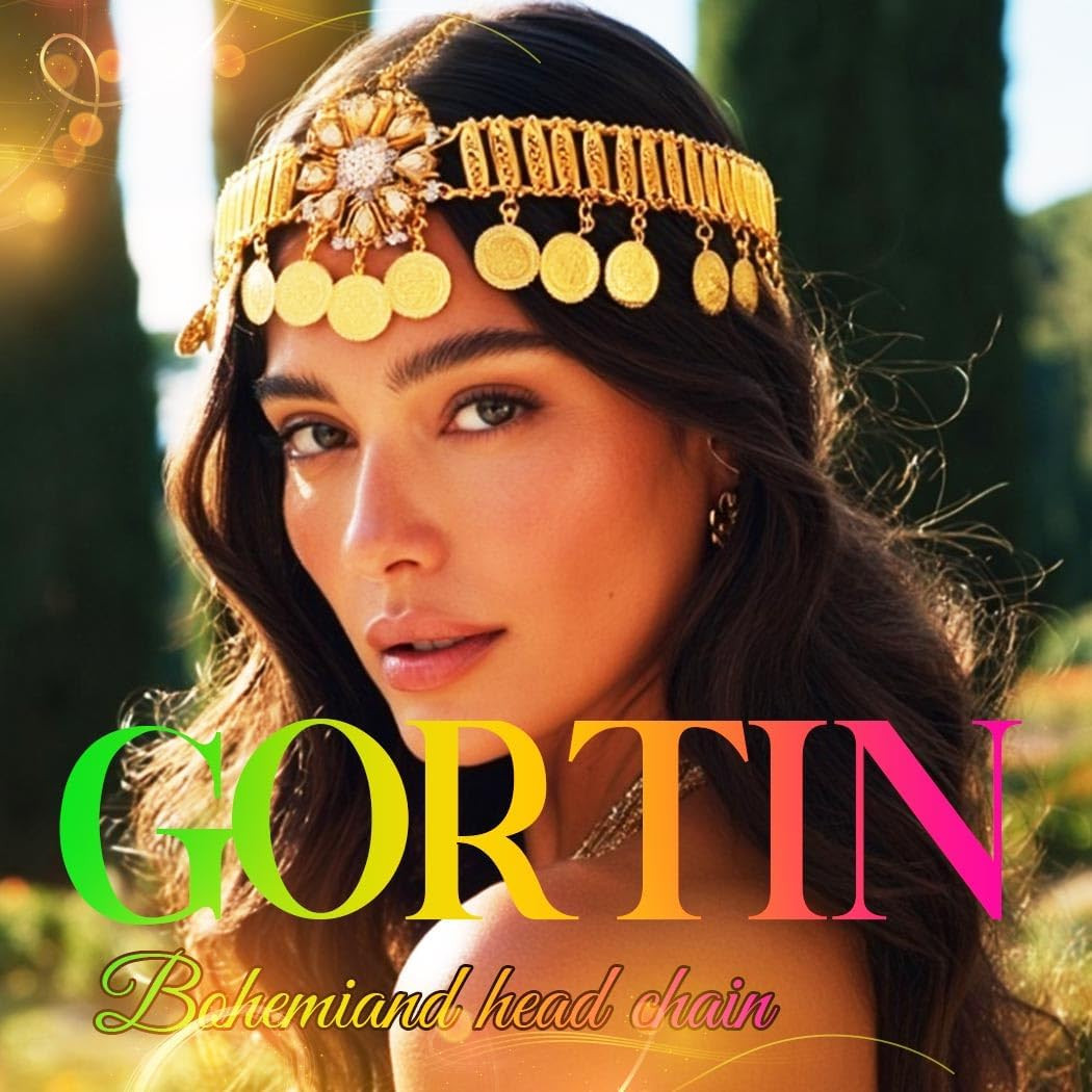 Gold Head Chain Jewelry Coins Boho Headpiece Festival Costume Hair Accessories f
