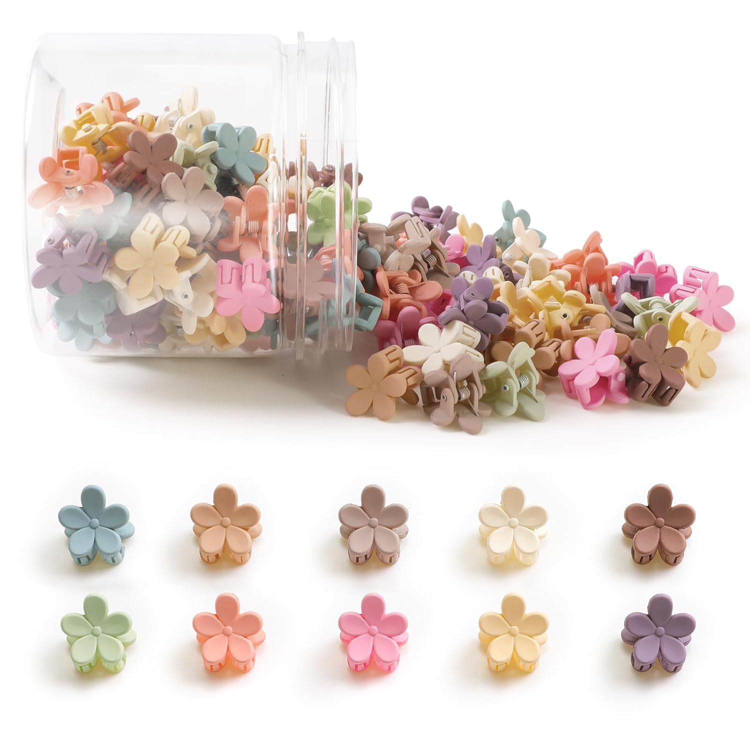 Mini Flower Hair Clips 100Pcs, Small Hair Clips Mini Claw Clips Cute Jaw Clips H