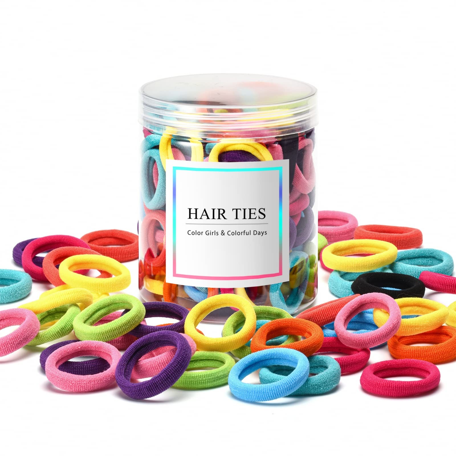 100 Pcs Baby Hair Ties Seamless Cotton Toddler Hair Ties for Girls and Kids