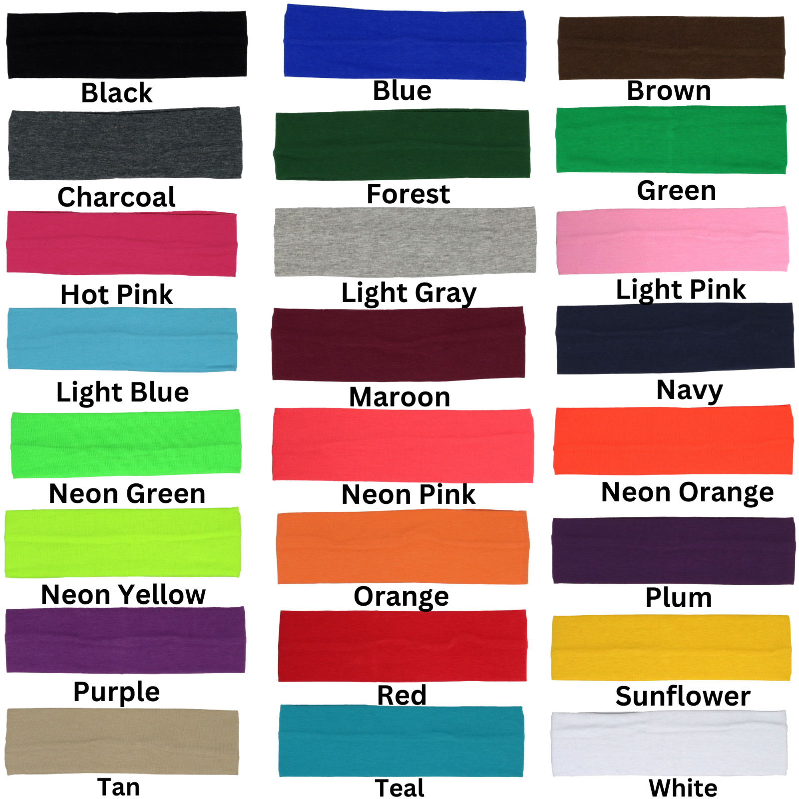 18 Cotton Headbands Yoga Sports Soft Stretch Hair Band Sweatband Softball Head