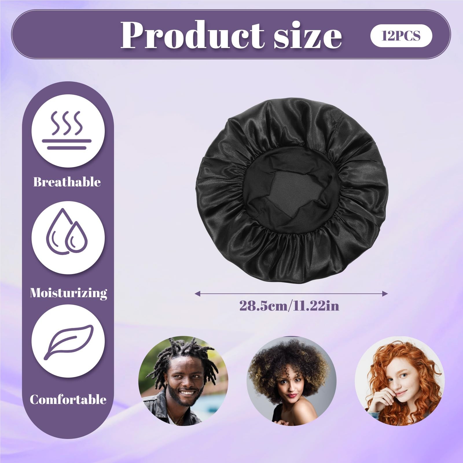 Yuanan 12 PCS Bonnets for Black Women, Mens Bonnet One Size,