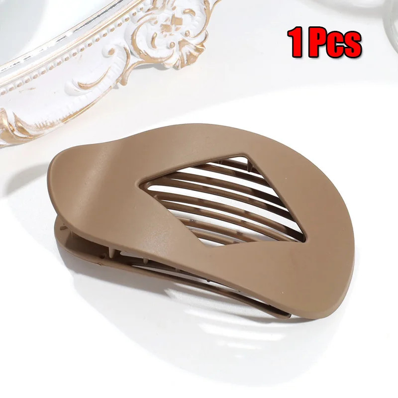 Leopard Flat Hair Claw Clip Matte Acrylic Oval Hair Accessory
