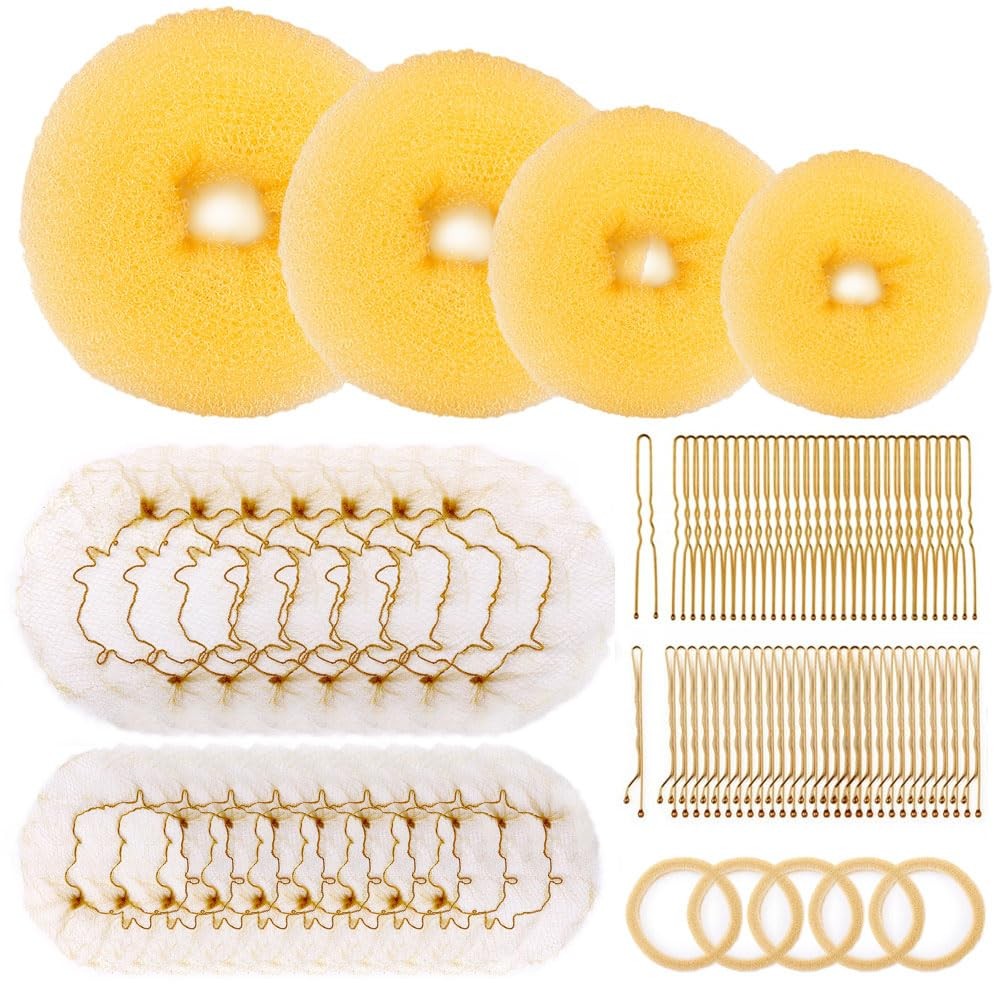 Hair Bun Maker Set, 4 Pcs Crown Shapers for 1 Count (Pack of 69), Blonde