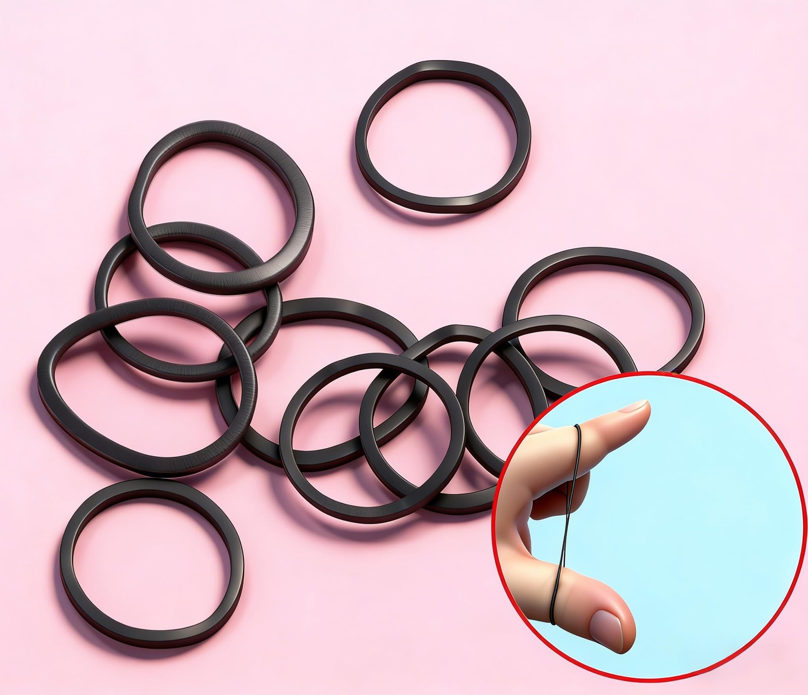 Black Elastic Hair Bands with a box Soft Elastic Bands for Kid Hair Braids