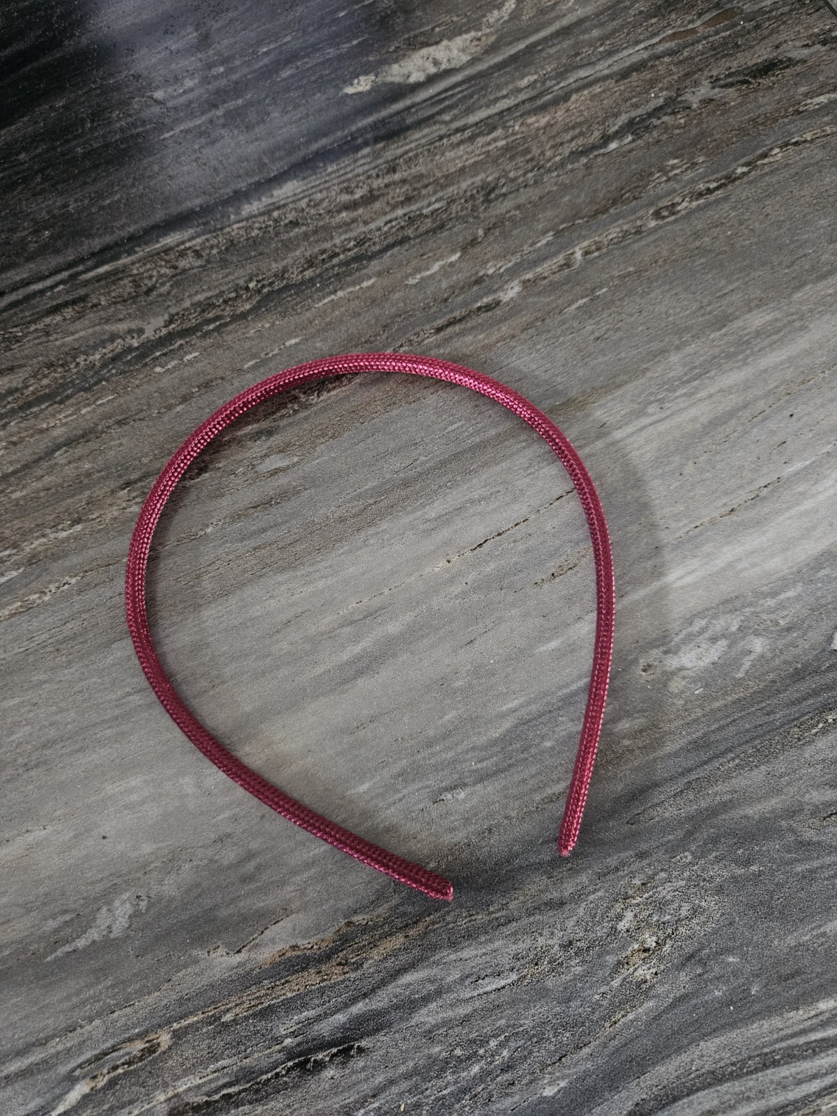 Red, Fabric-Covered, Thin, Plastic Headband