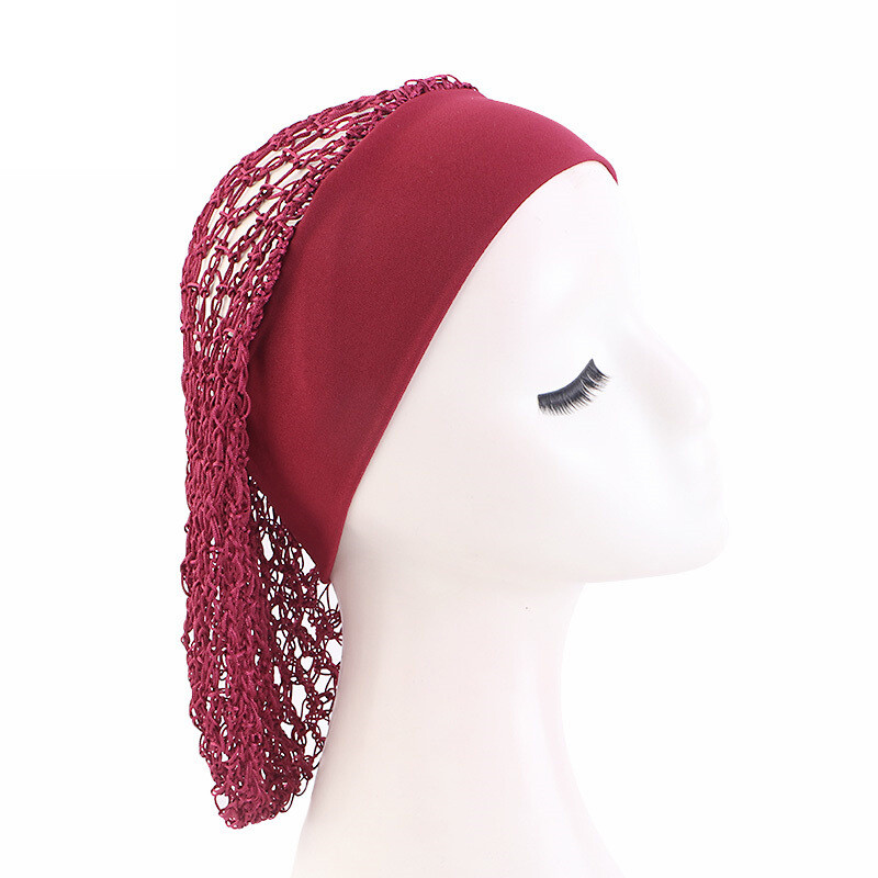 Women Mesh Hair Net Crochet Cap Cover Turban Fish Snood Sleeping Night Slouchy