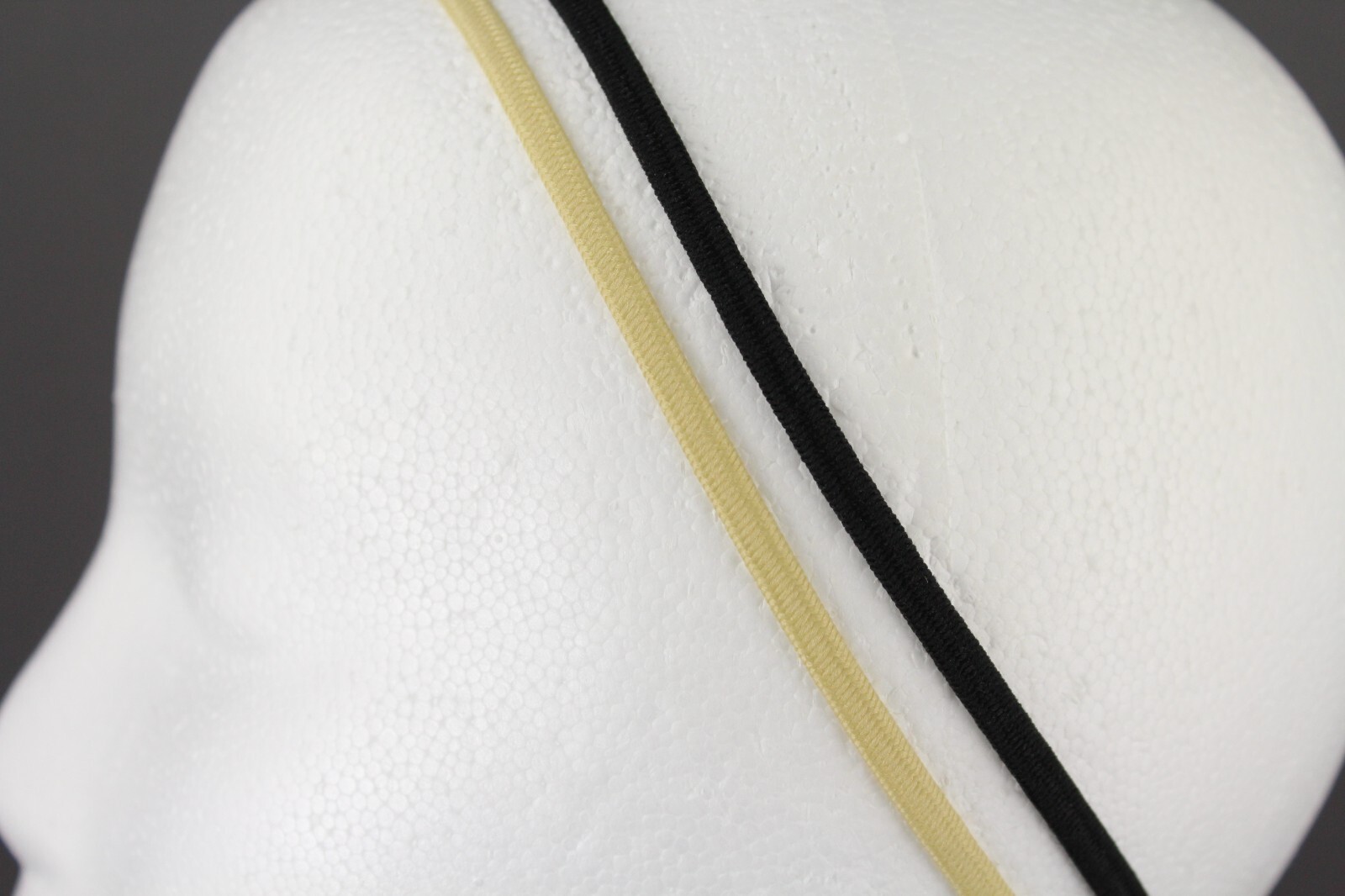 Beige Black set pack 12 stretch elastic sport headband no metal 3/16″ hair band