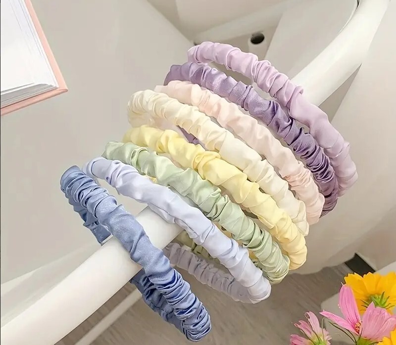 Satin woman hairband – Available color : Light Blue, Light Purple,