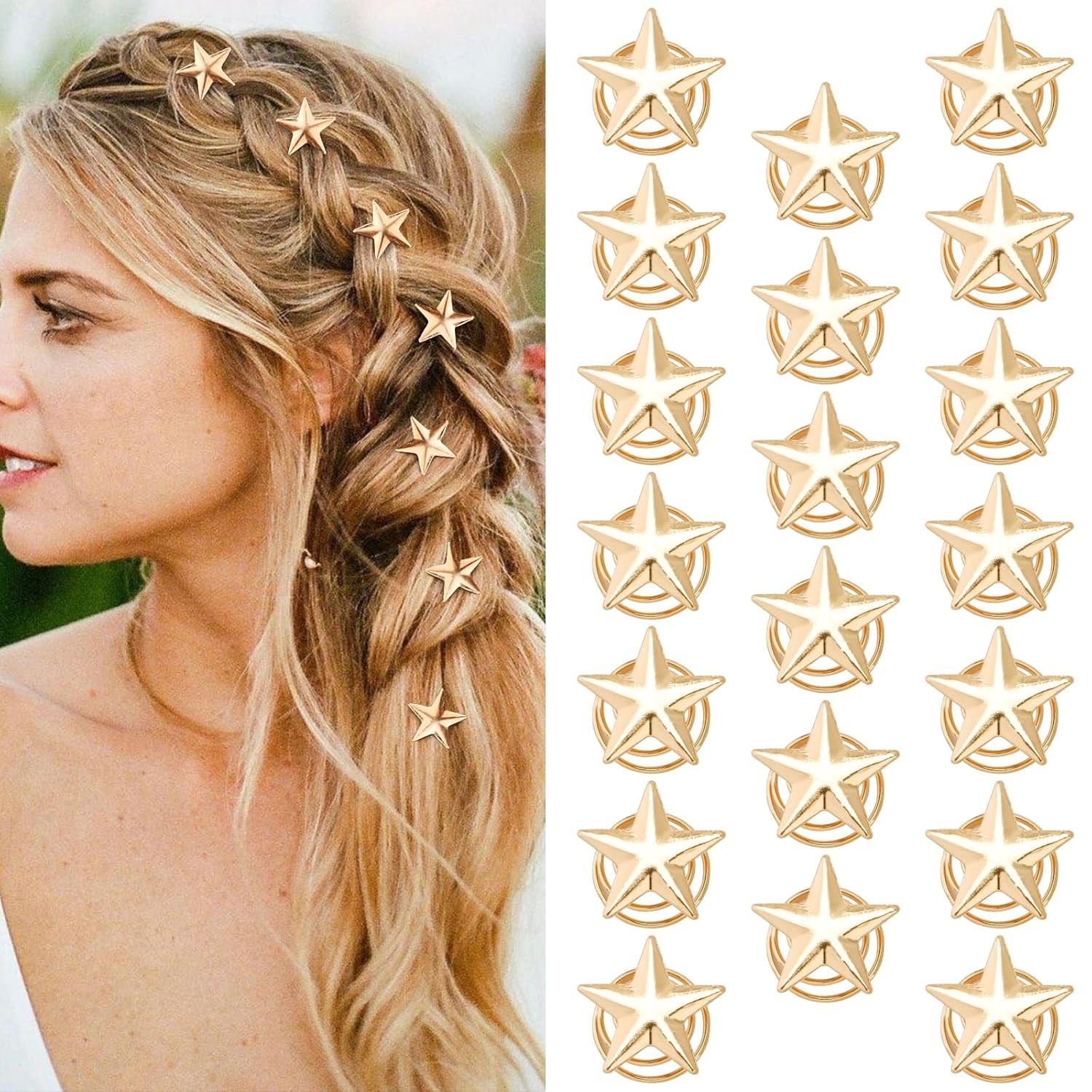 20pcs Star Hair Clips Gold Star Spiral Hair Clip Bridal Pins Vintage Wedding …