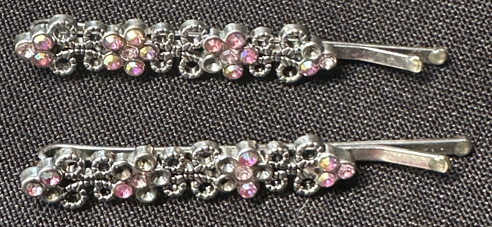 Lot Of 12 Vintage Hair Bobby Pins & Barrettes Rhinestones Pearls Cool Designs