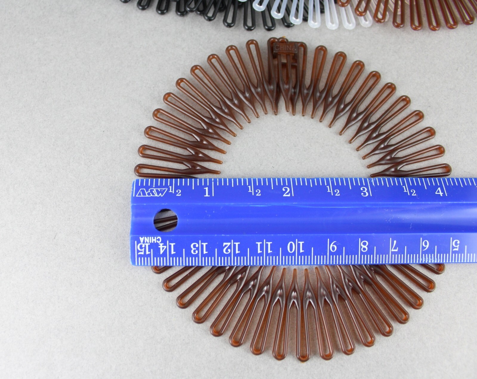 Black Brown Clear headband Set 5 Flex spider hair comb teeth zigzag stretch